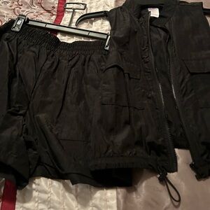 No Boundaries Black Vest and Shorts Ensemble